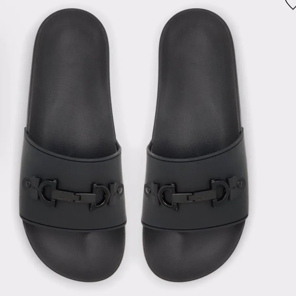 Also Loungeslide Slide sandal Black Mens Size 11 Nwt Without Box - Picture 3 of 11